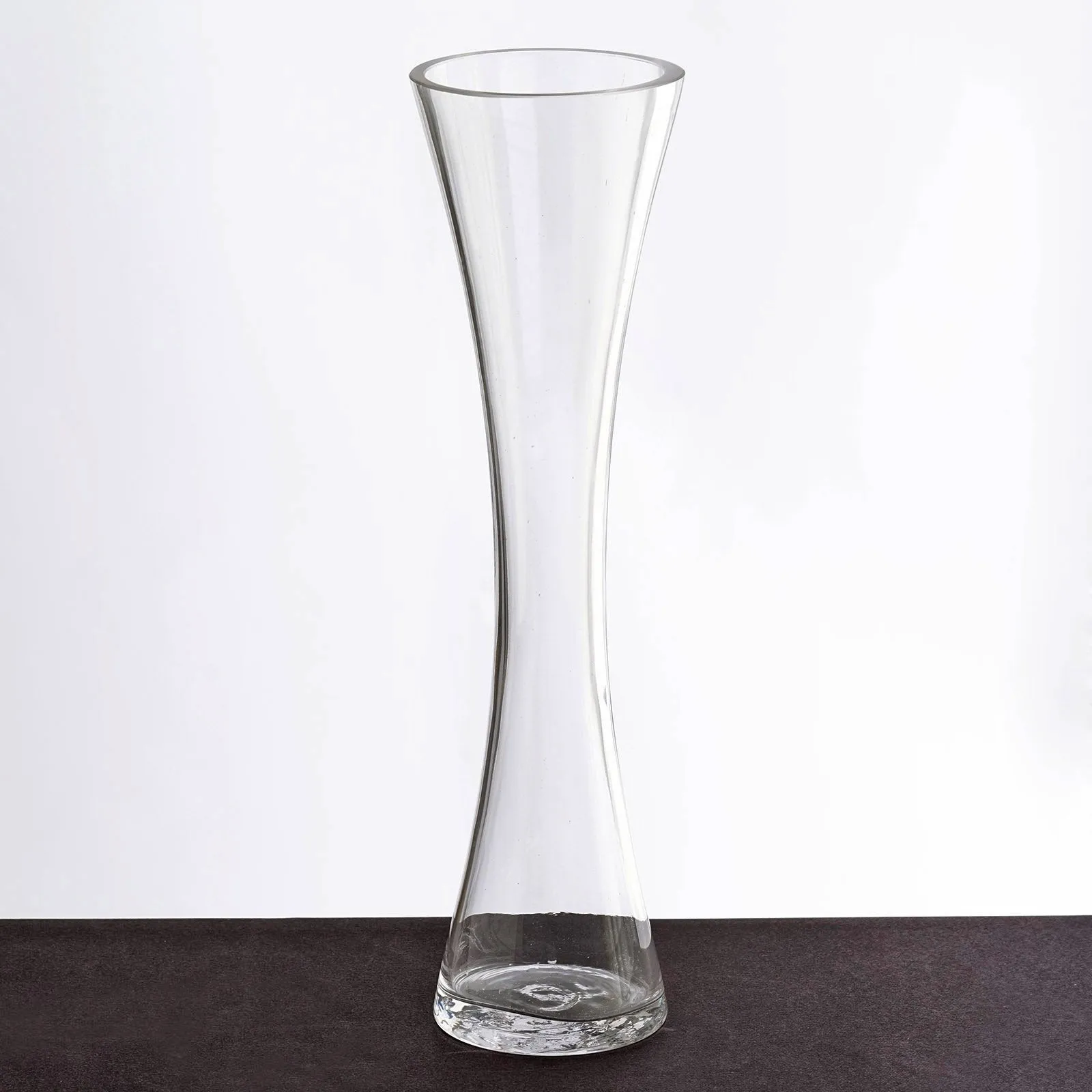 12" Tall Clear Hourglass Shaped Floral Centerpiece Vase Wedding Party Decoration - 12 PCS