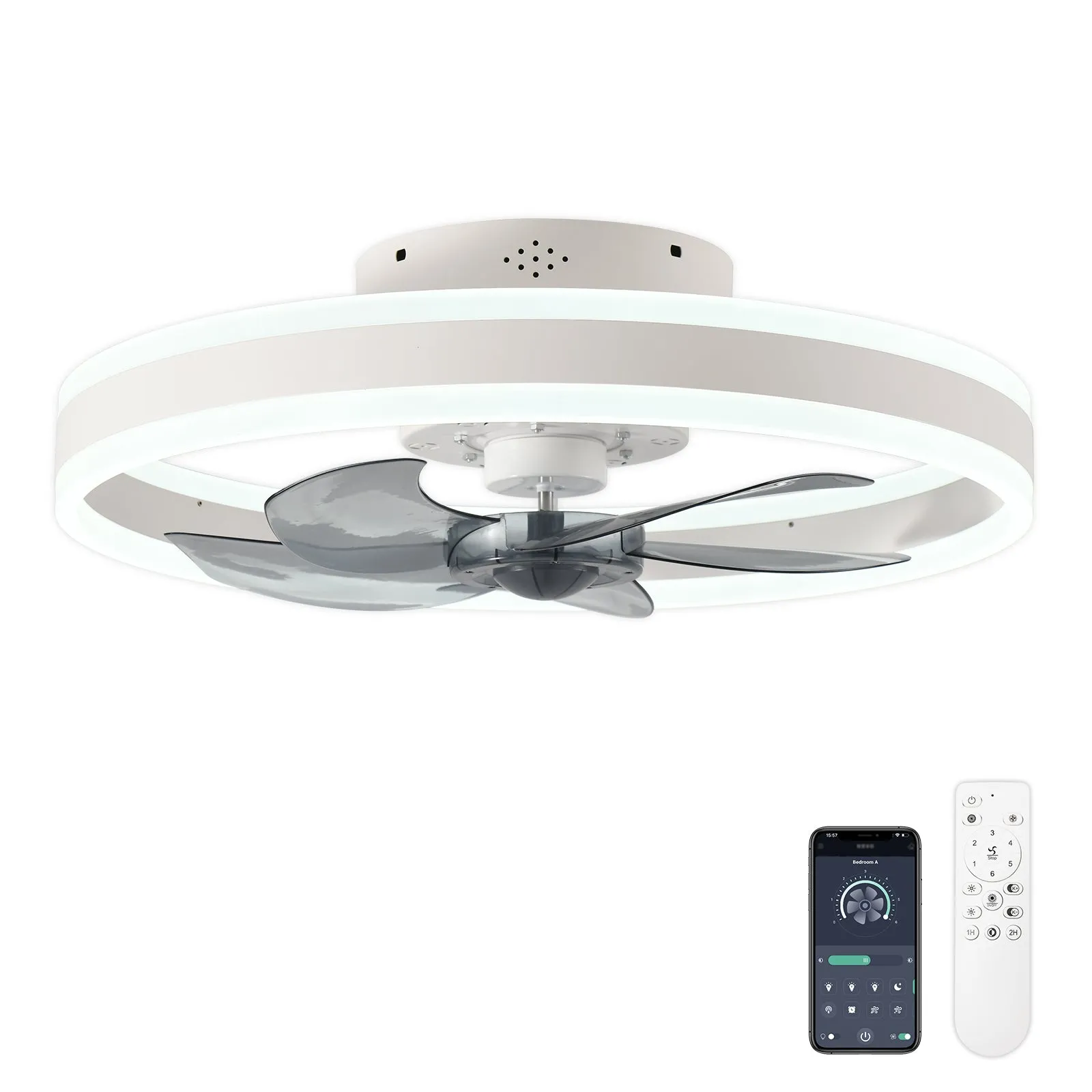 19.7" CHANFOK Orison Modern Small Ceiling Fan With Light