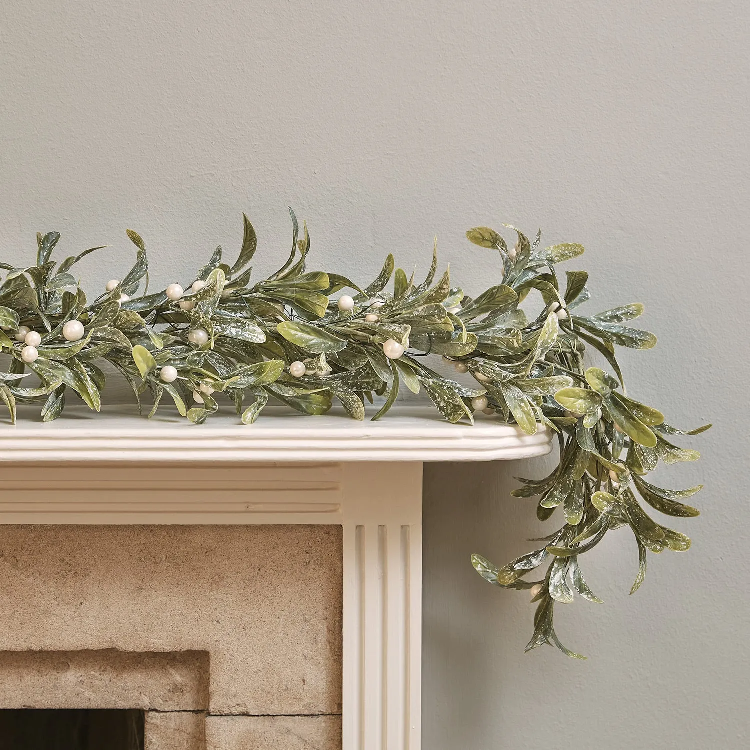 2m Pre Lit Oversized Mistletoe Christmas Garland