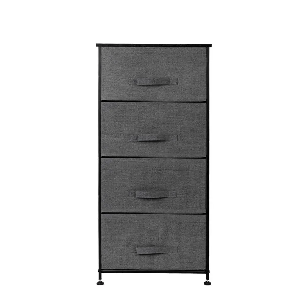 4-Tier Dresser Tower, Fabric Drawer Organizer With 4 Easy Pull Drawers With Metal Frame