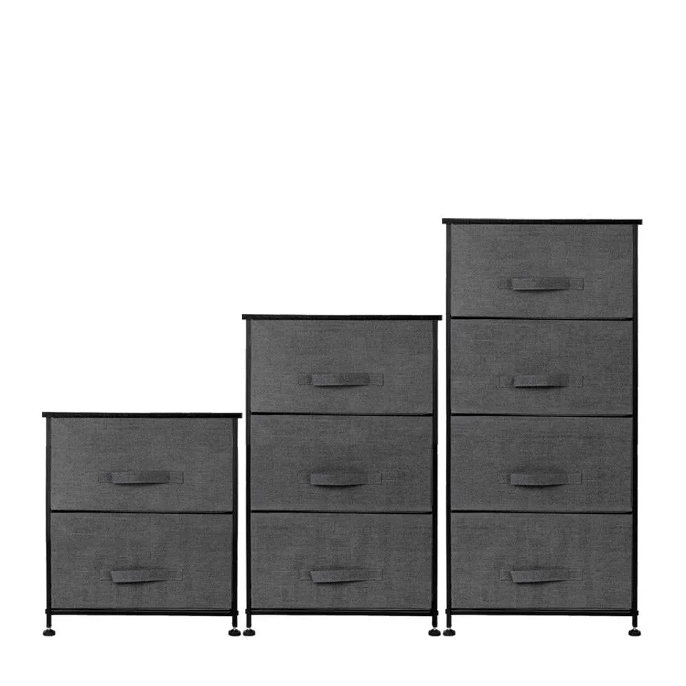 4-Tier Dresser Tower, Fabric Drawer Organizer With 4 Easy Pull Drawers With Metal Frame