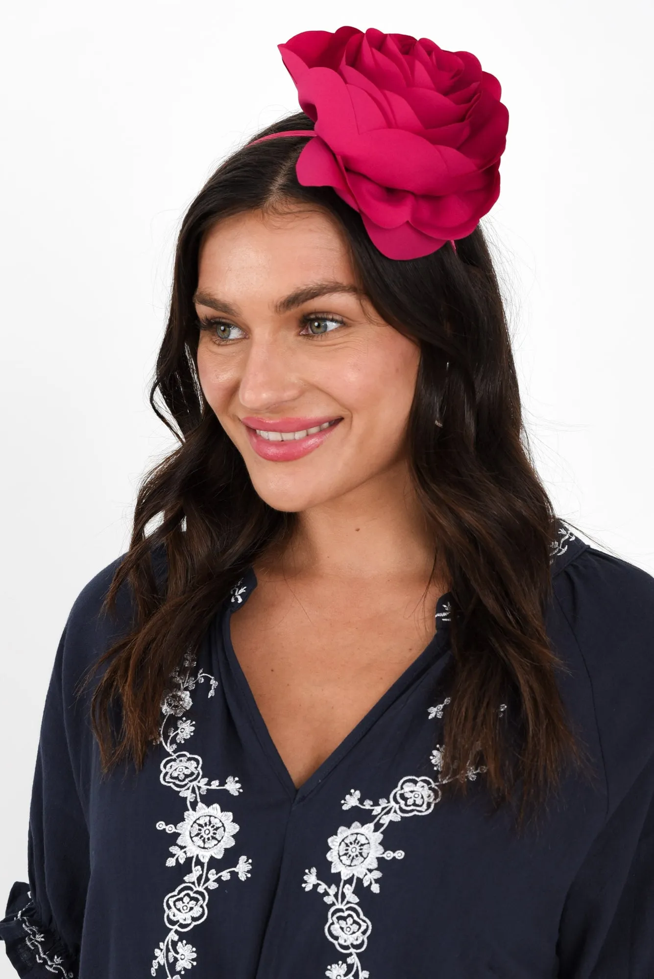 Amy Hot Pink Flower Fascinator