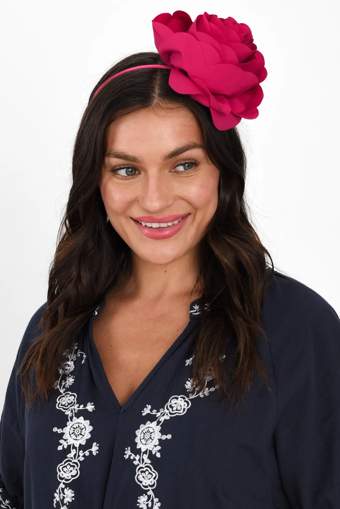 Amy Hot Pink Flower Fascinator