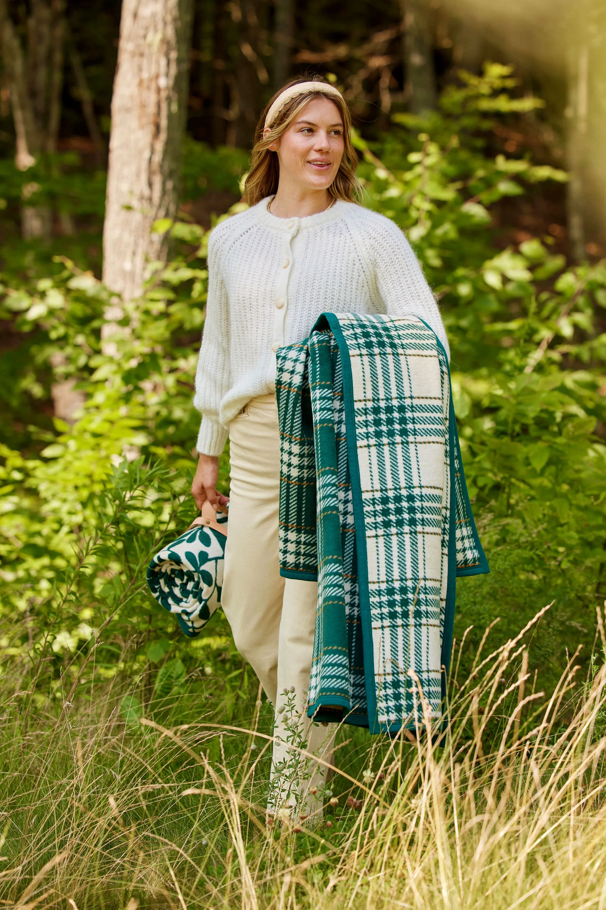 Autumn Plaid Evergreen Blanket