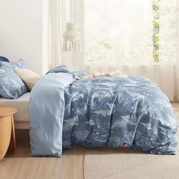 Bedsure Reversible Graphic Duvet Cover Set Blue