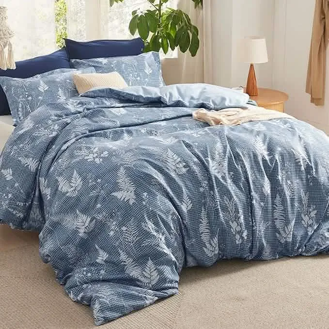 Bedsure Reversible Graphic Duvet Cover Set Blue