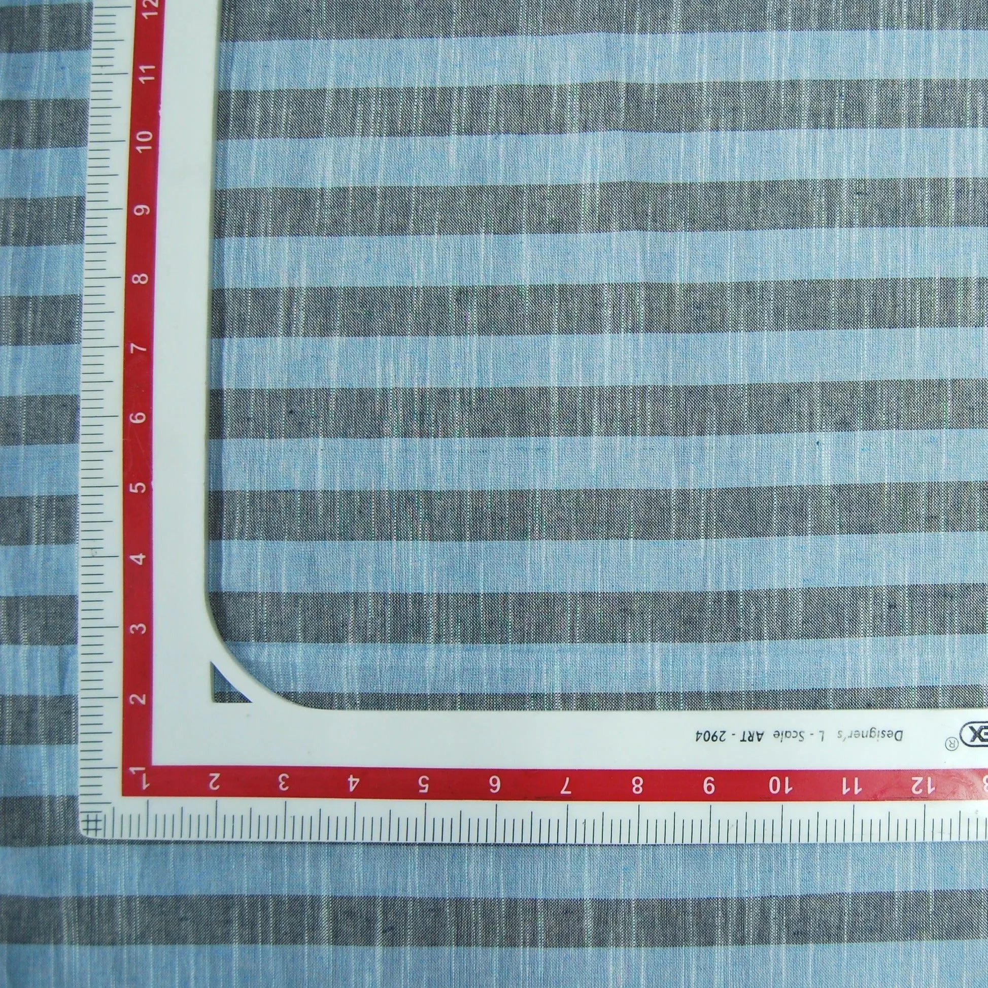 Black Blue Stripe South Cotton Fabric