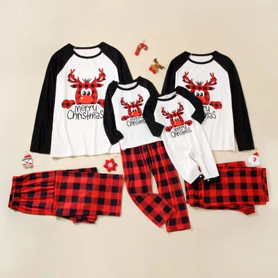 Christmas Pajamas Matching Family Pyjamas New Year Sleepwear Mommy and Me Clothing Boy Girl T-shirt Pants Suit Baby Romper Look Sleepwear