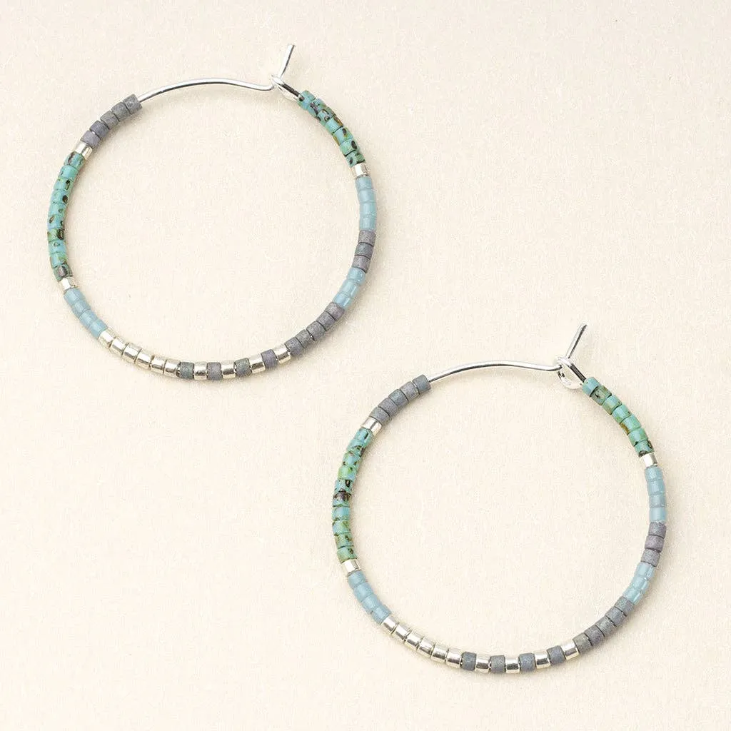 Chromacolor Miyuki Small Hoop - Turquoise Multi / Silver