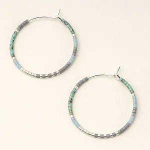 Chromacolor Miyuki Small Hoop - Turquoise Multi / Silver