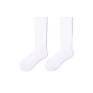 Classic Everyday 28cm All-season Women White Crew Socks