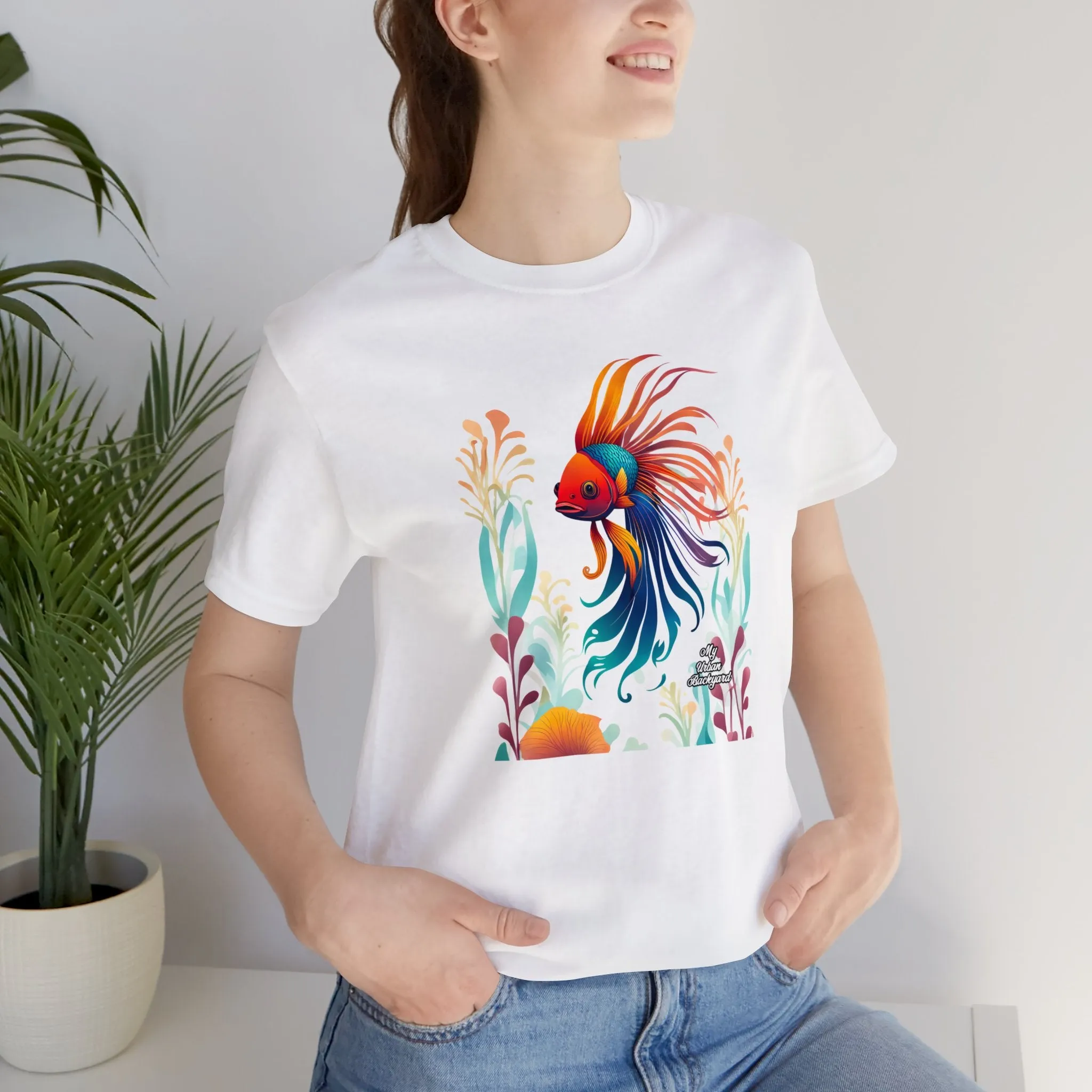 Colorful Betta Fish, Soft 100% Jersey Cotton T-Shirt, Unisex, Short Sleeve, Retail Fit