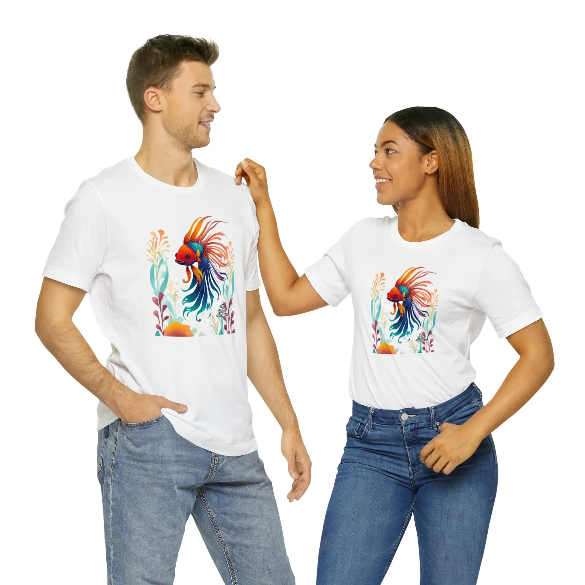 Colorful Betta Fish, Soft 100% Jersey Cotton T-Shirt, Unisex, Short Sleeve, Retail Fit