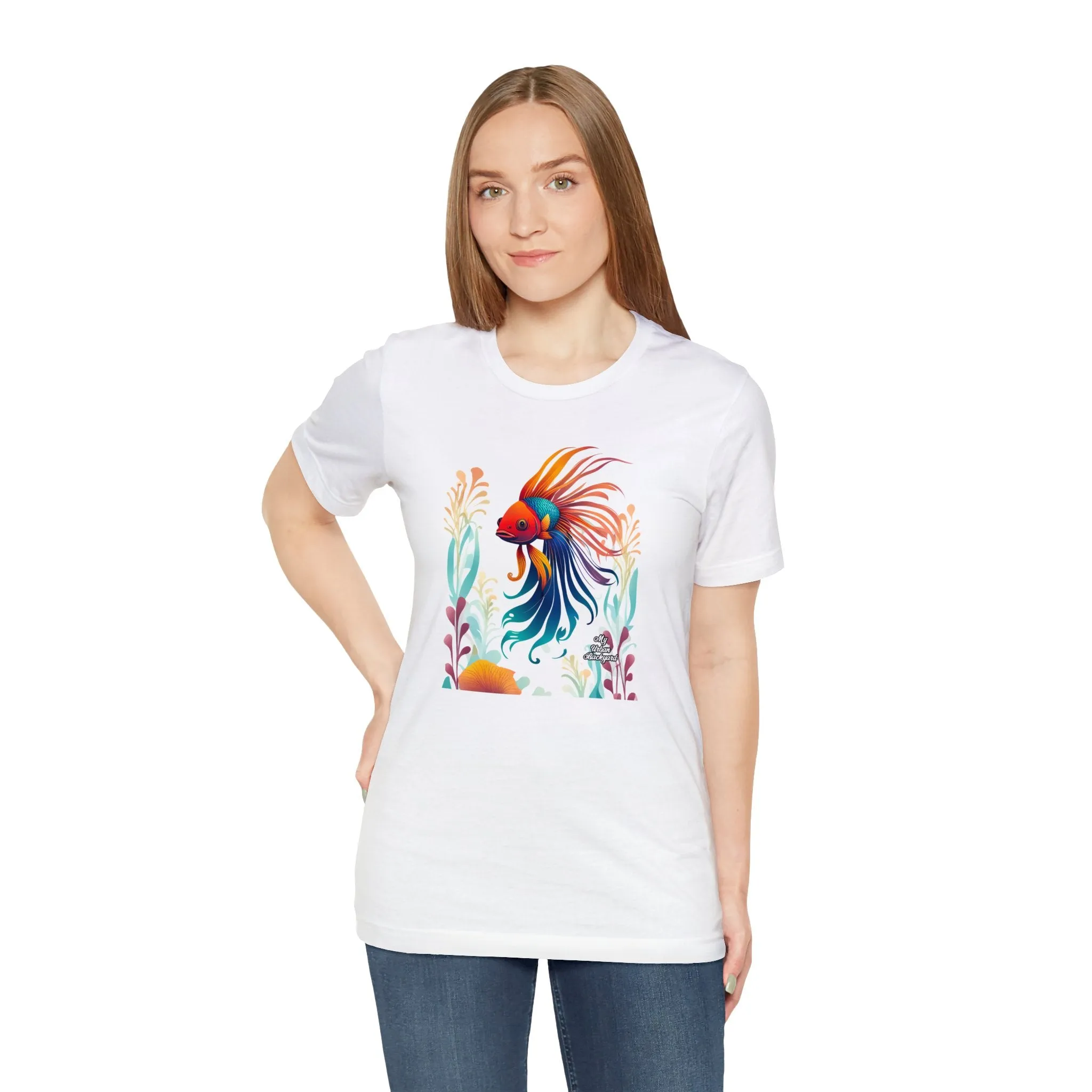 Colorful Betta Fish, Soft 100% Jersey Cotton T-Shirt, Unisex, Short Sleeve, Retail Fit