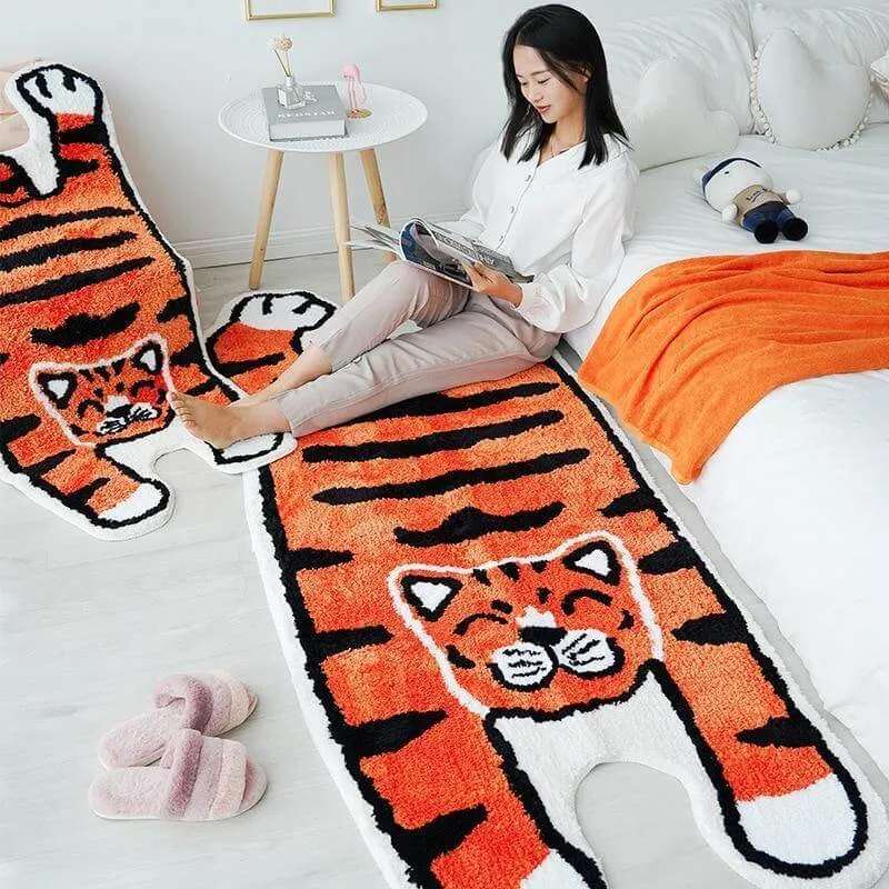 Colorful Cartoon Wild Animals Bedroom Rug