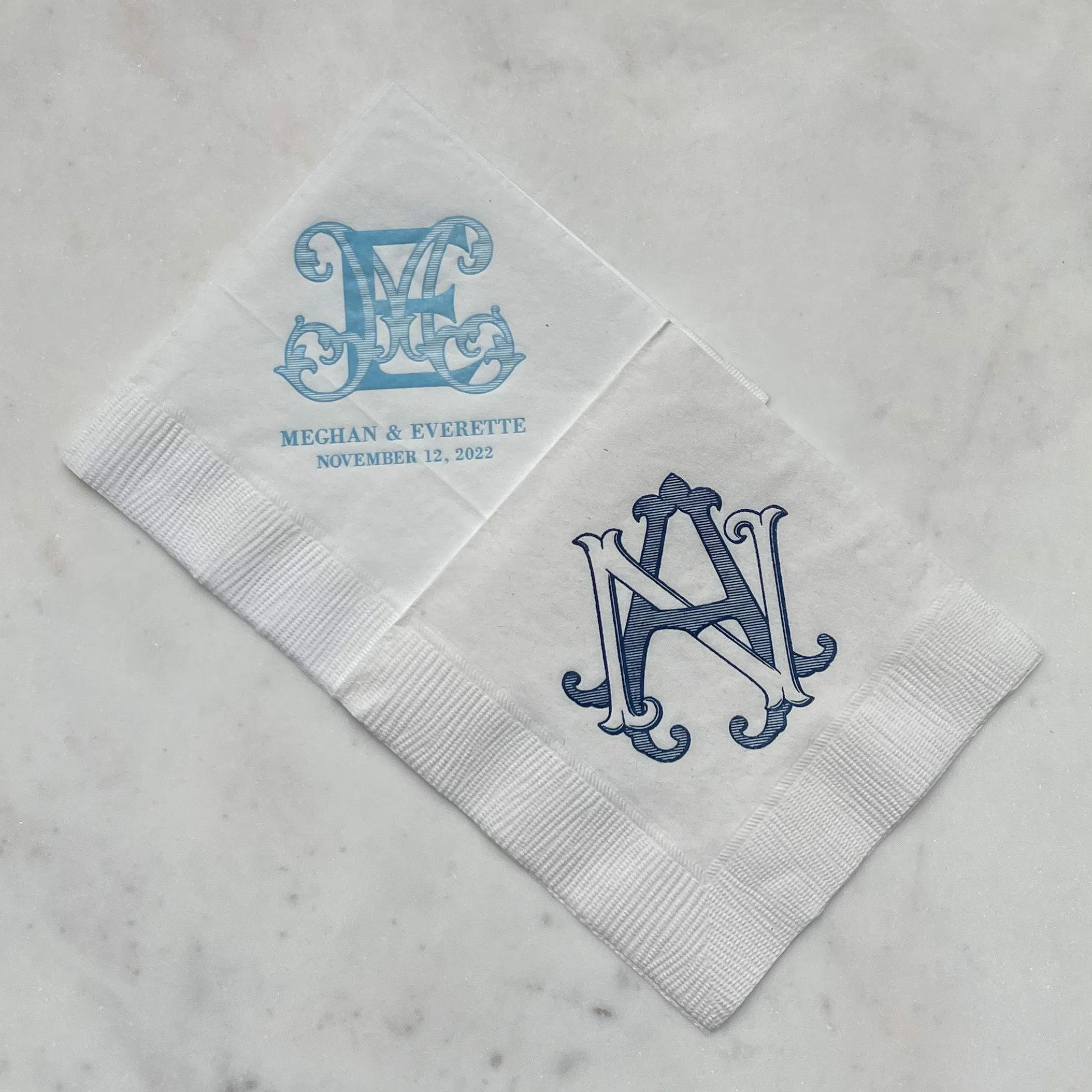 Colorful Monogram 3Ply Party Napkins