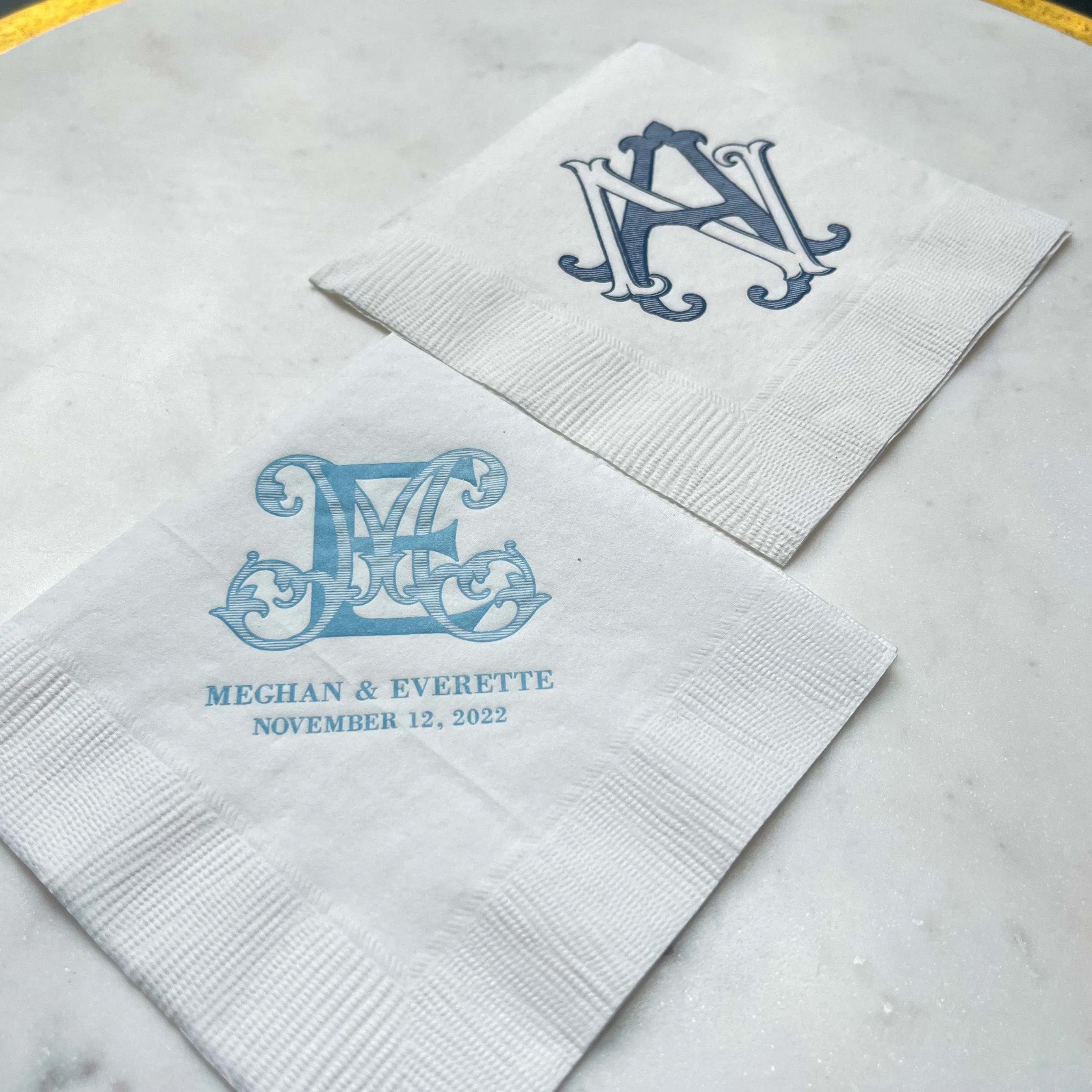 Colorful Monogram 3Ply Party Napkins