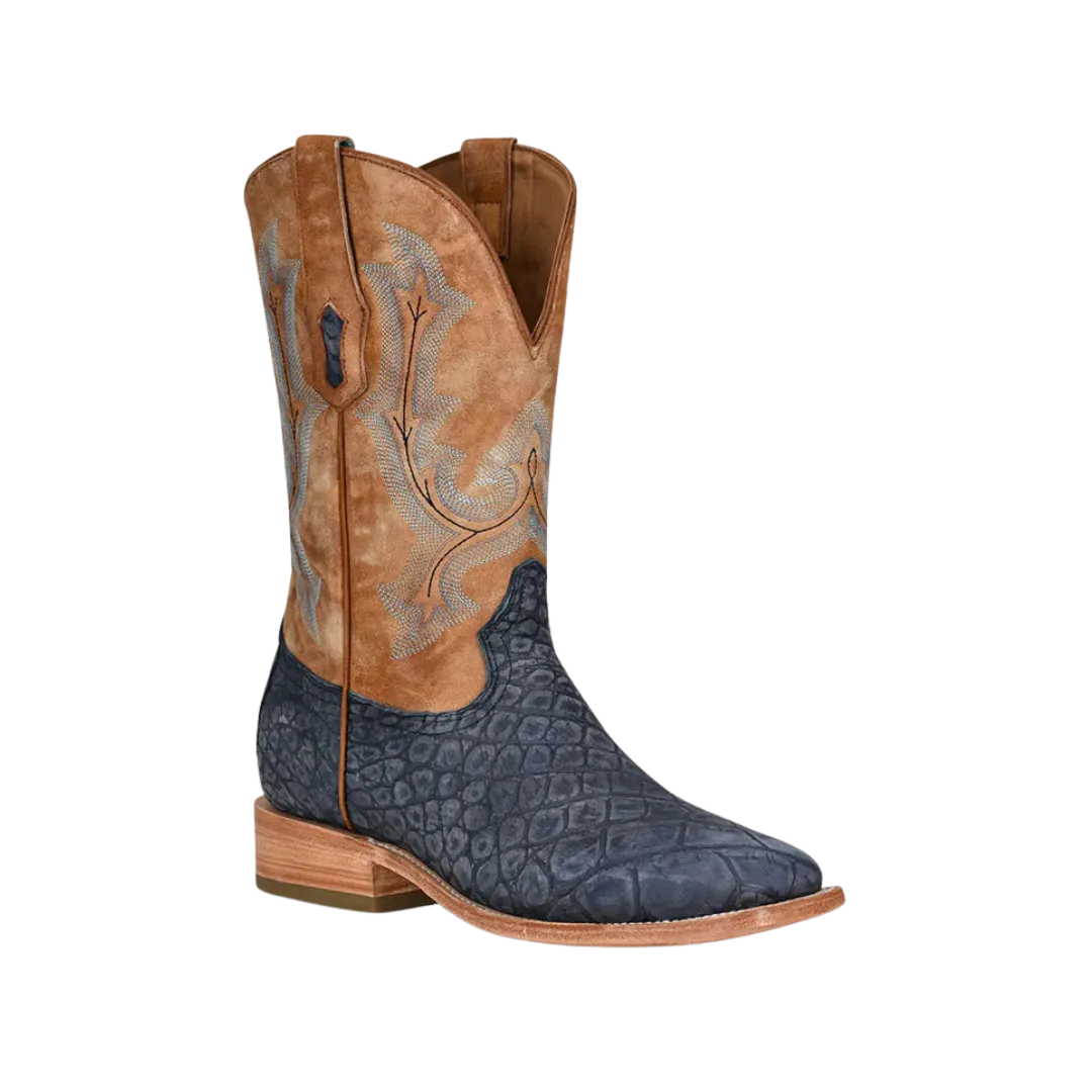 Corral Boots Men's Alligator Embroidery Woven Blue and Sand Boots