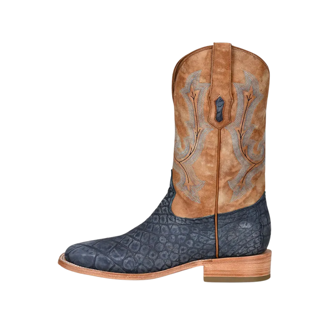 Corral Boots Men's Alligator Embroidery Woven Blue and Sand Boots