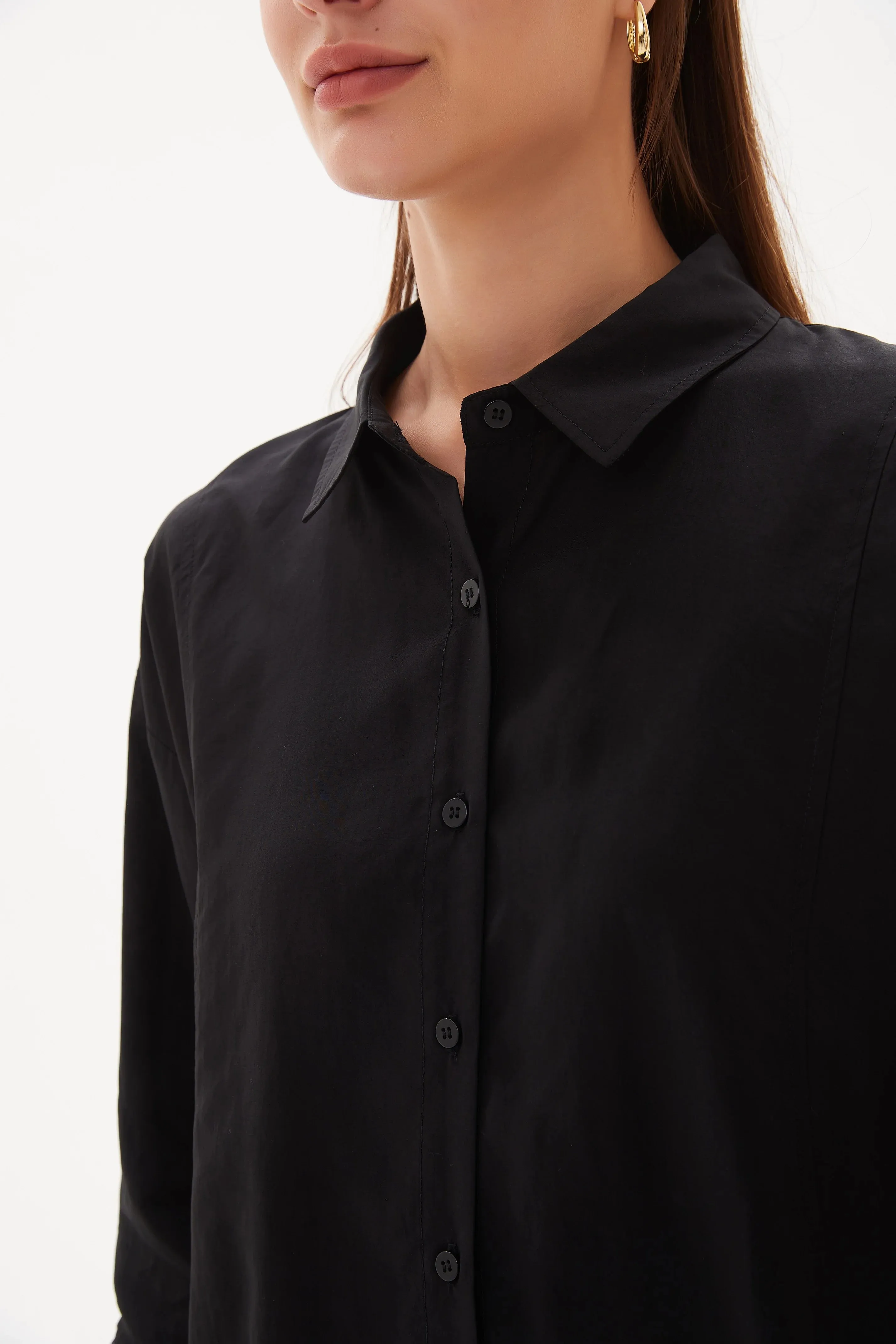 Curved Seam Shirt | Black