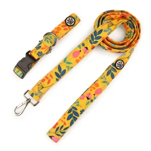 Dear Pet Blooming Yellow Dog Collar & Leash Set