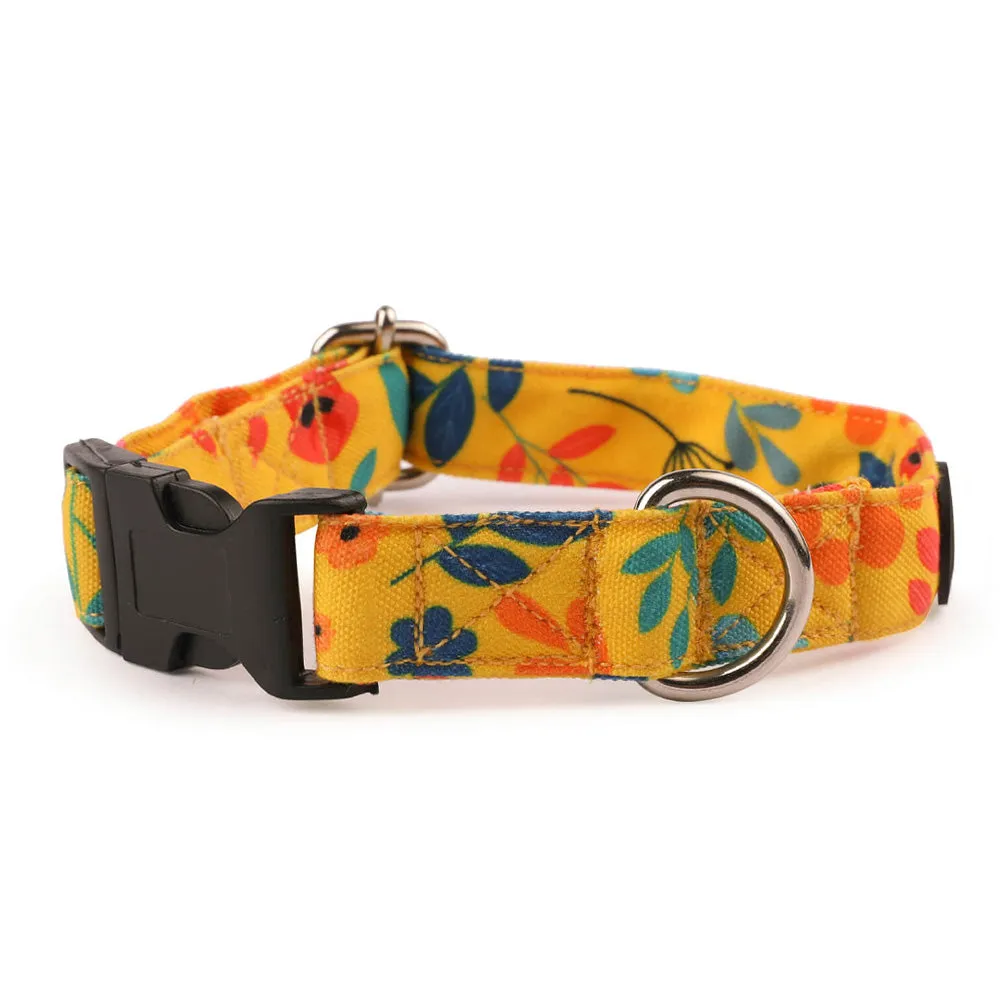 Dear Pet Blooming Yellow Dog Collar & Leash Set