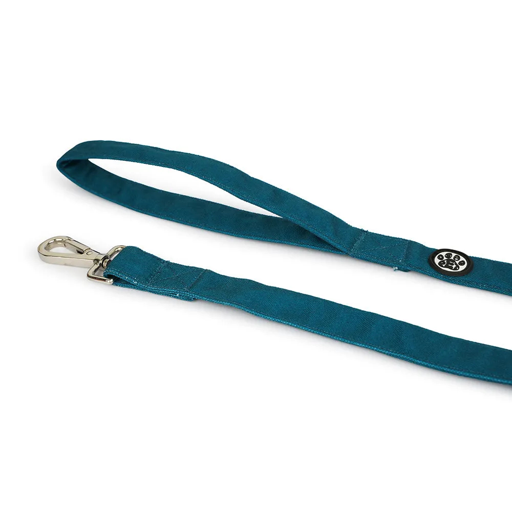 Dear Pet Classic Teal Blue Dog Collar & Leash Set