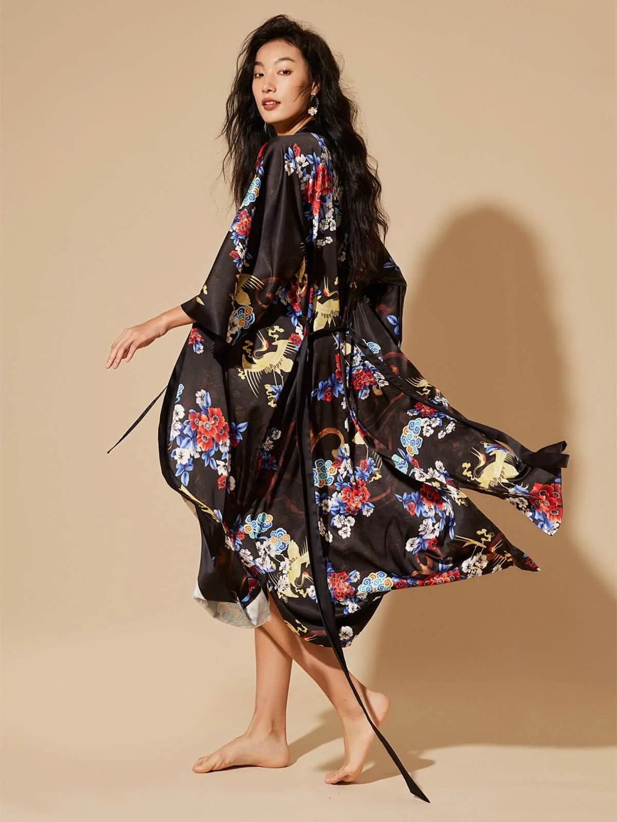 Dragon Floral Kimono Robe