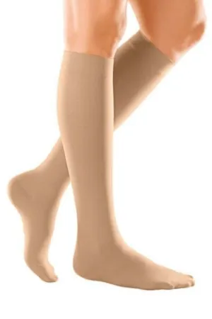 Duomed Soft Class 2 Below Knee Compression Stockings Closed Toe Sand Small