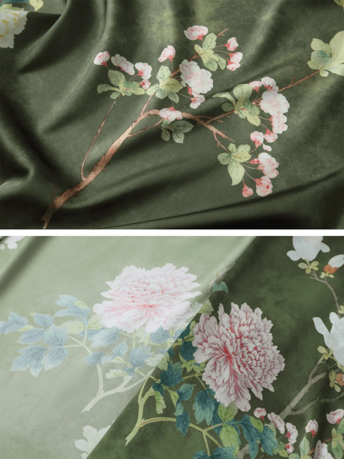 Floral Olive Kimono Robe