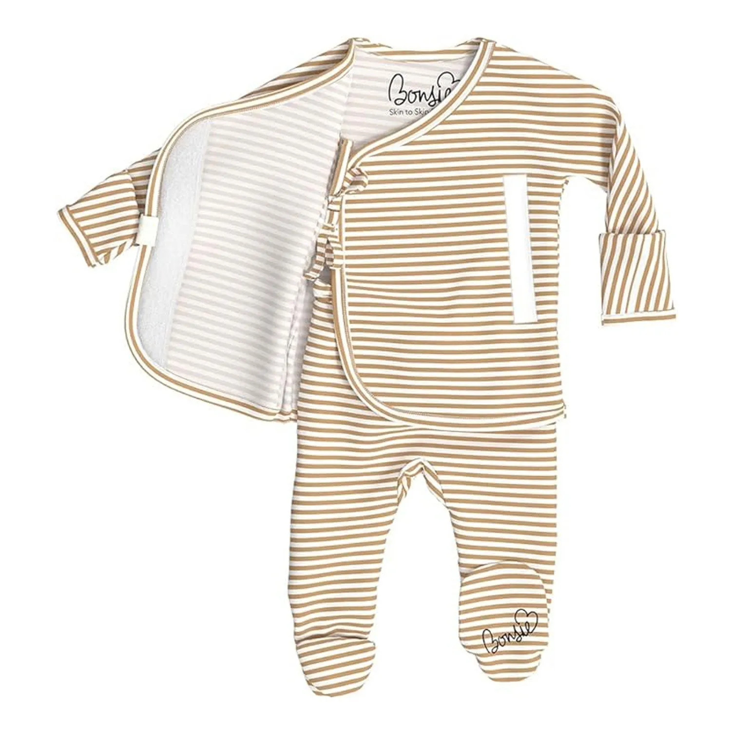 Footie - Mocha Twist - Brown Stripe