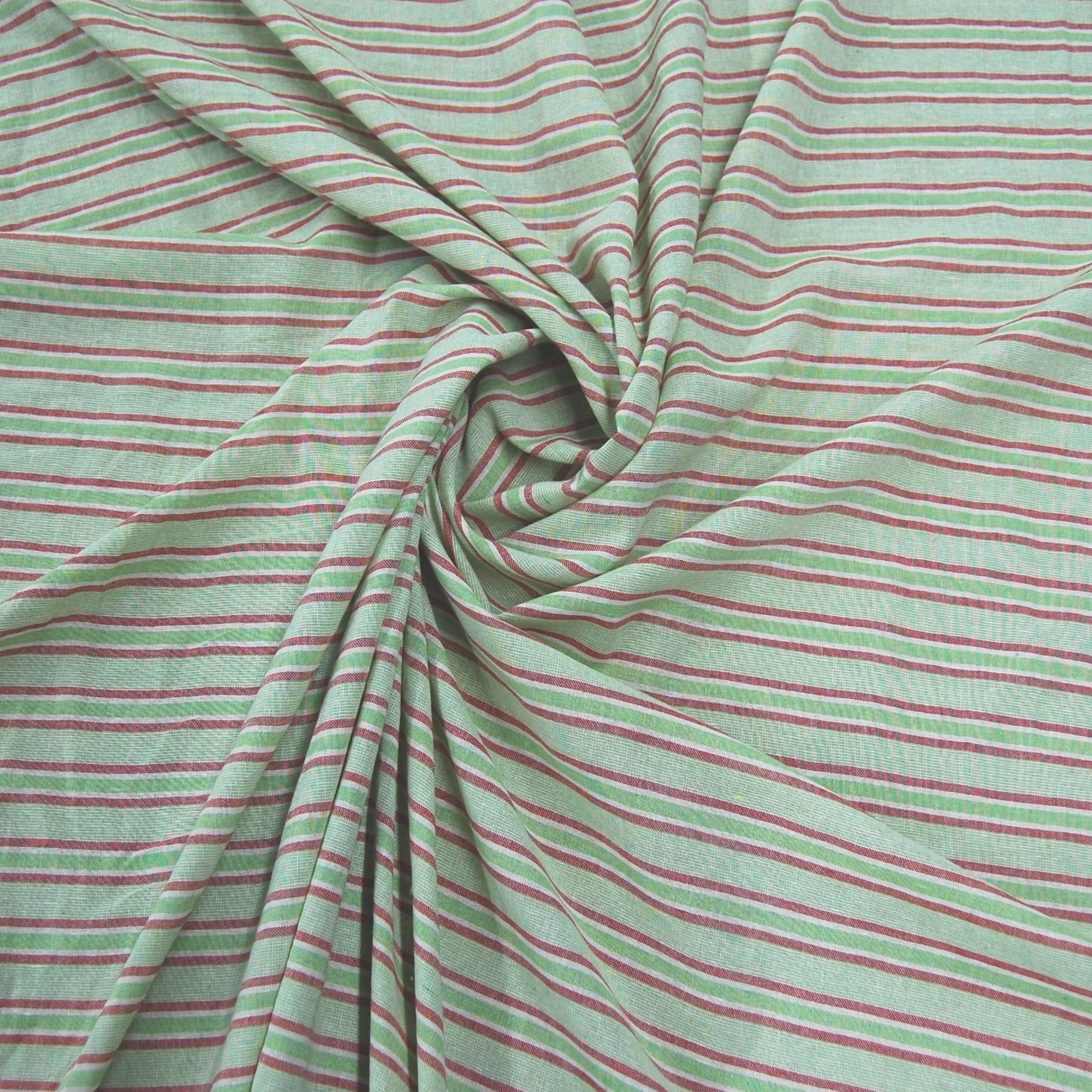 Green Stripe South Cotton Fabric