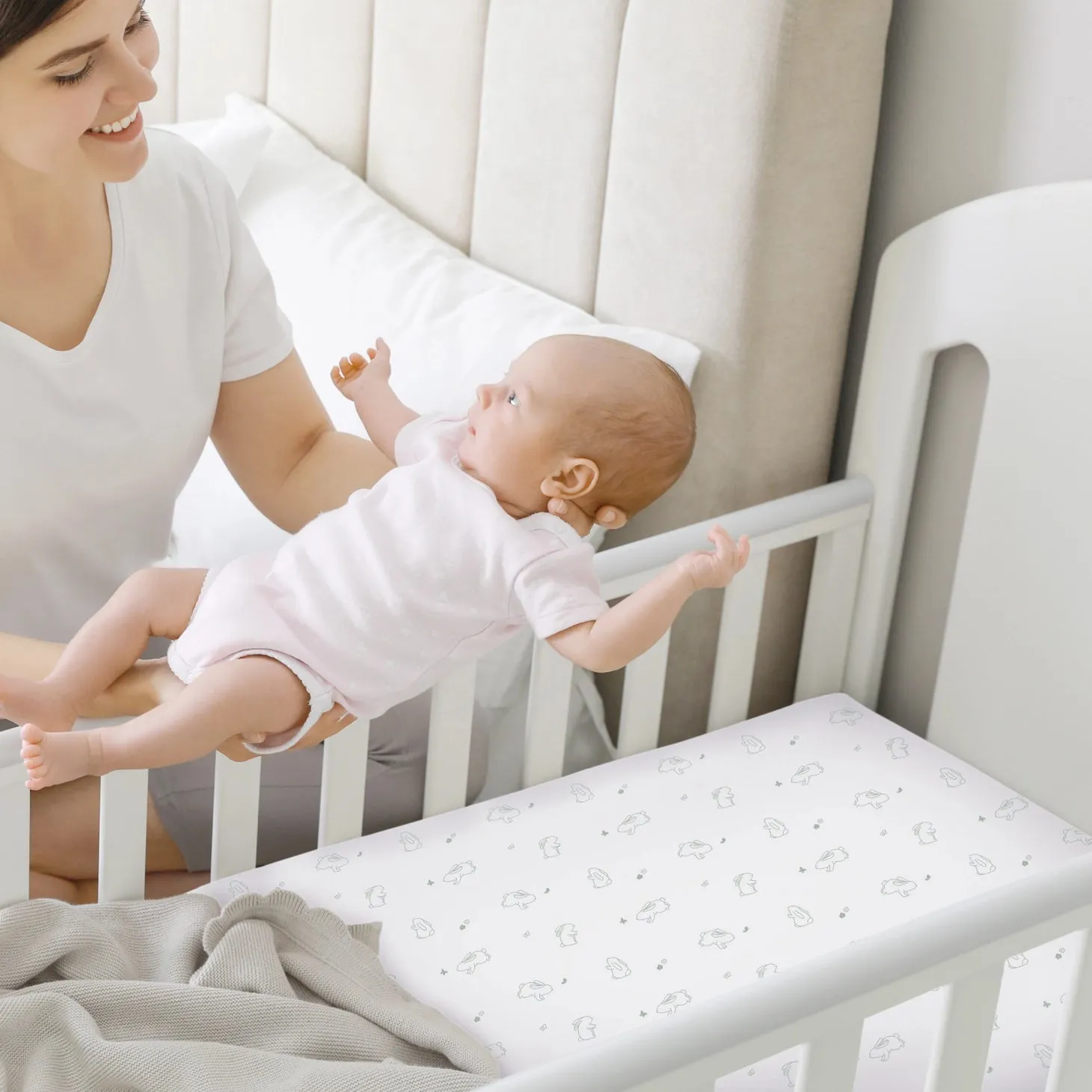 KeaBabies Gentle Bamboo Fitted Mini Crib Sheets