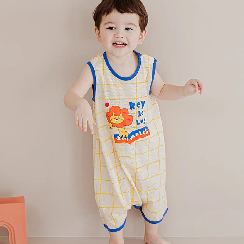 Kids Cotton Cool Mesh Sleeping Vest - Lion