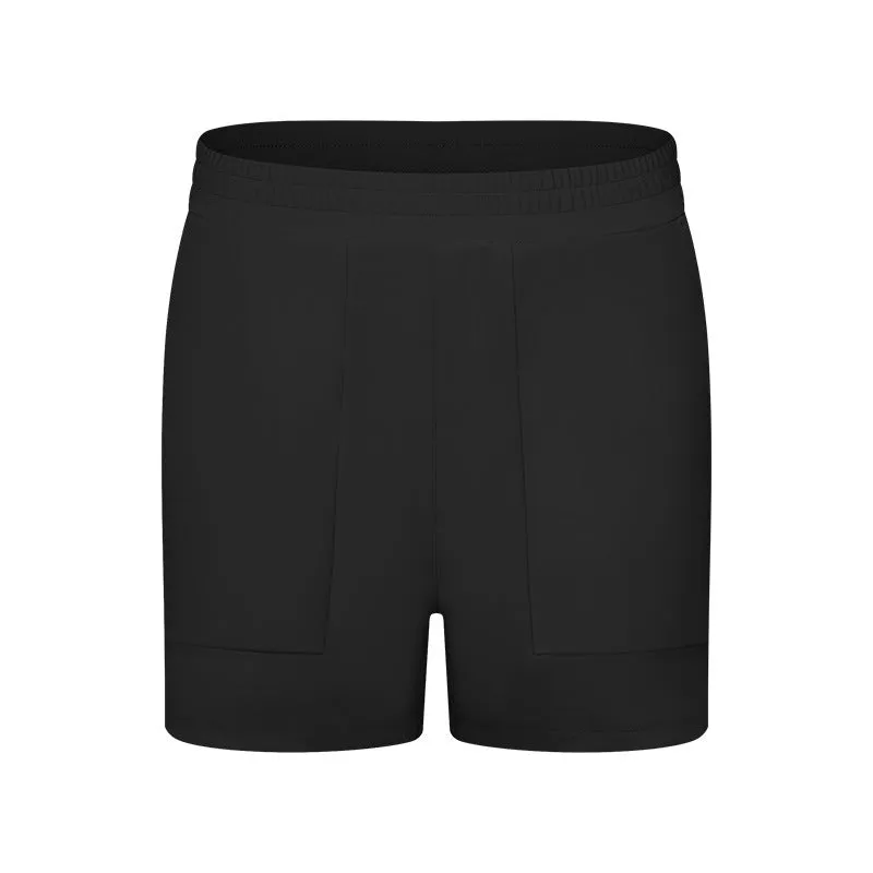 Large Pocket Running Fitness Elastic Waist Trousers Yoga Shorts Skin Friendly Nude Feel Breathable Refreshing Exercise Shorts