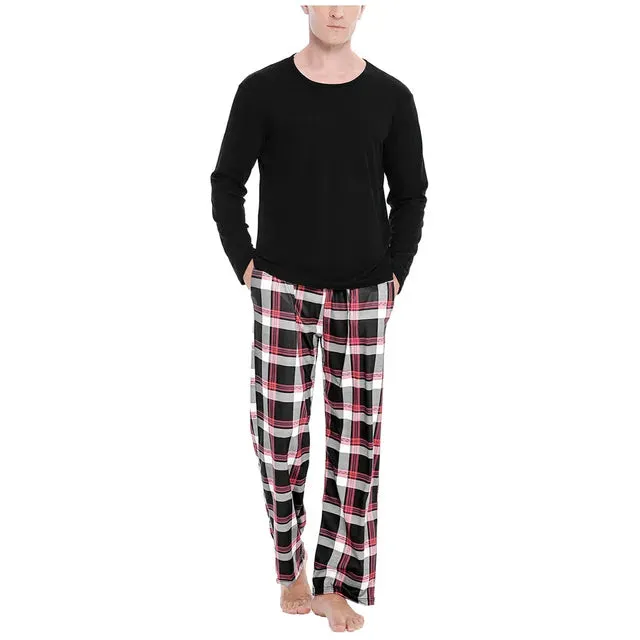 Men's Comfortable Solid Color Pajama Set for All Seasons