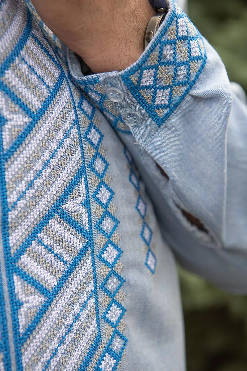 Men's Ukrainian embroidered shirt