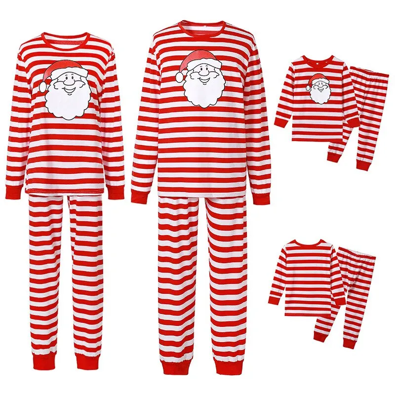 New Christmas Pajamas Sets Family Matching Outfits Plaid Father Mother Kids Sleepwear Mommy and Me Xmas Pj's Clothes Tops Pants