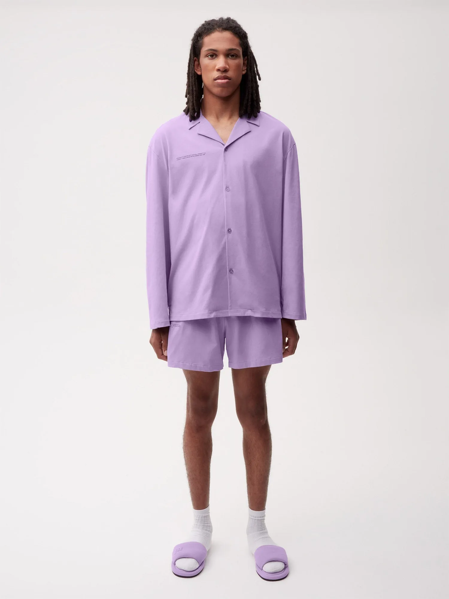 Organic Cotton Pajama Loose Shorts—orchid purple