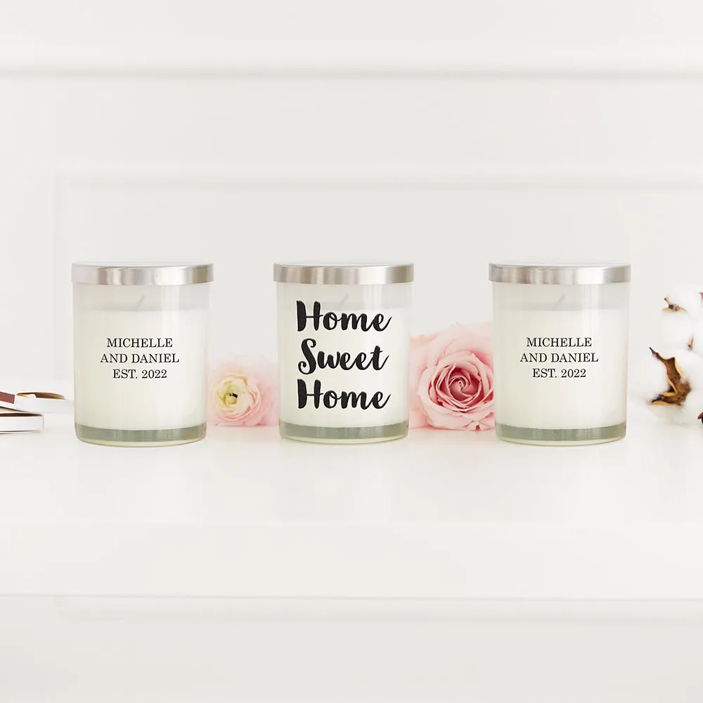 PERSONALIZED GLASS JAR GIFT CANDLE WITH LID - HOME SWEET HOME