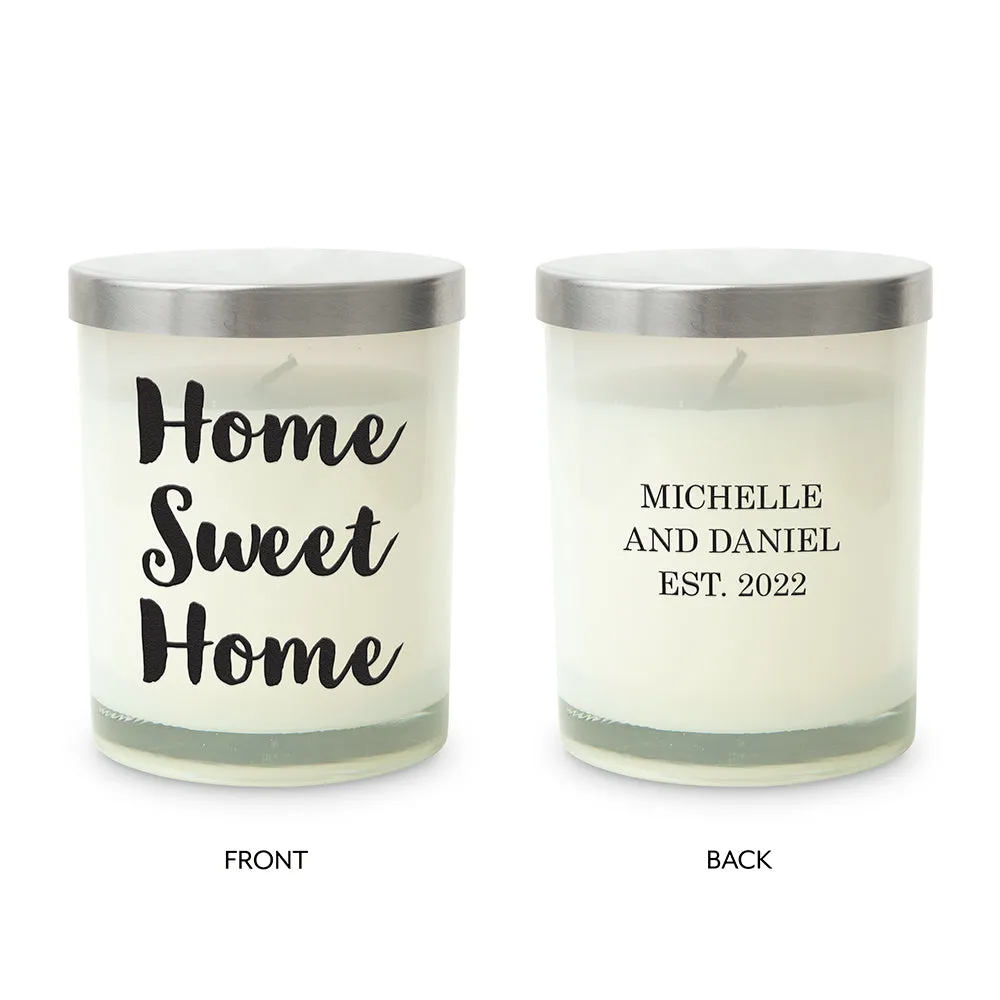 PERSONALIZED GLASS JAR GIFT CANDLE WITH LID - HOME SWEET HOME