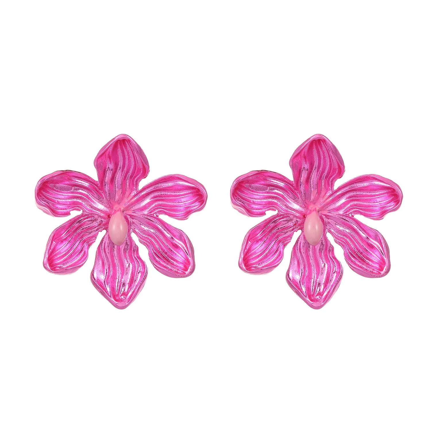 Pre Order:  Exaggerated Colorful Alloy Flower Earrings