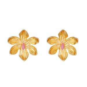 Pre Order:  Exaggerated Colorful Alloy Flower Earrings