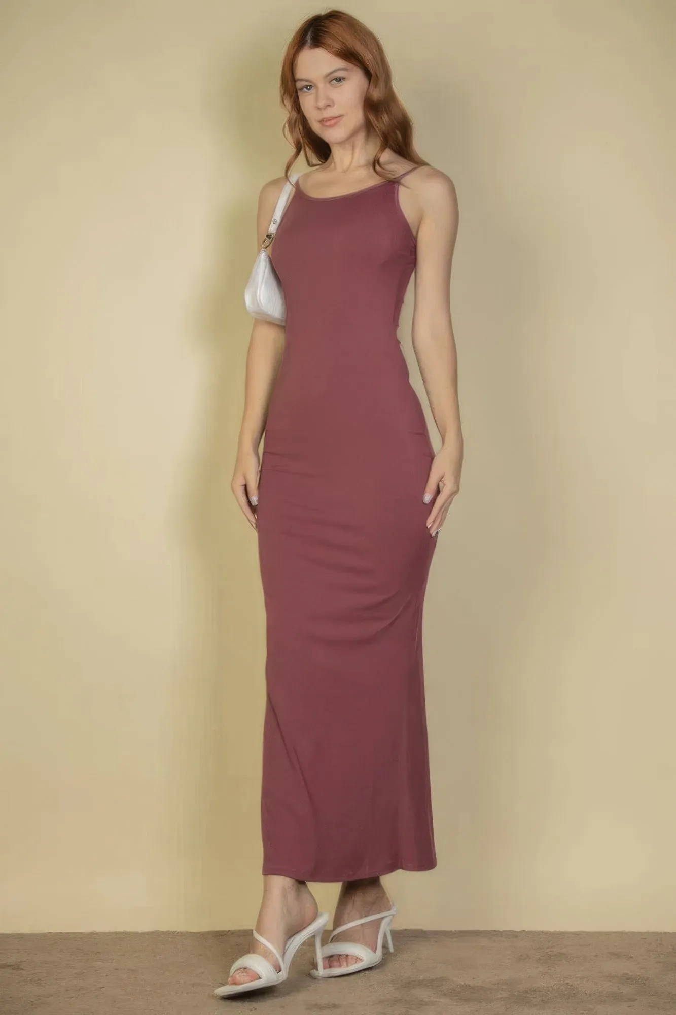 Ribbed Mermaid Hem Camisole Women's Maxi Dress