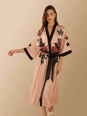 Rose Butterfly Kimono Robe