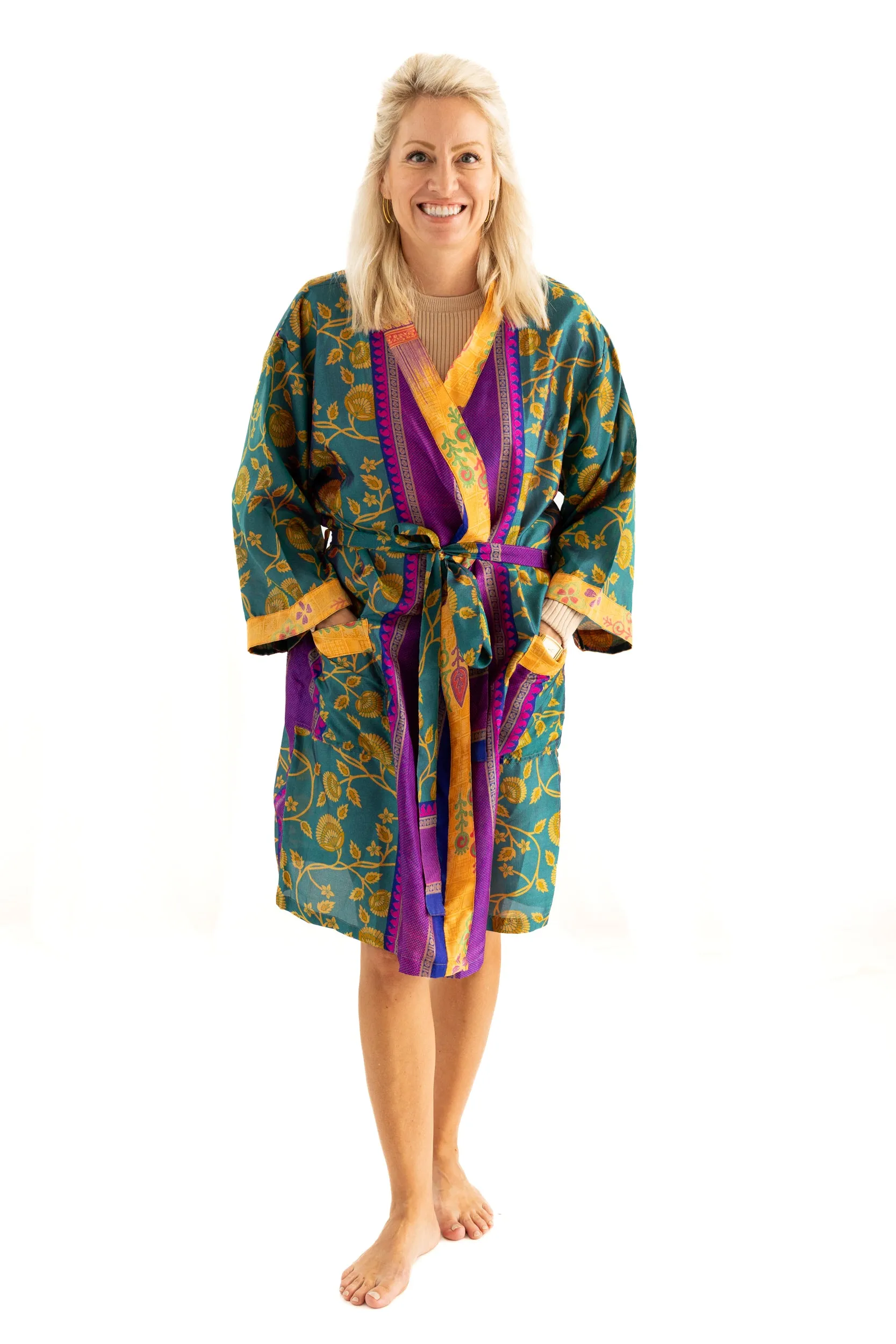 Silk Sari Kimono Knee Length