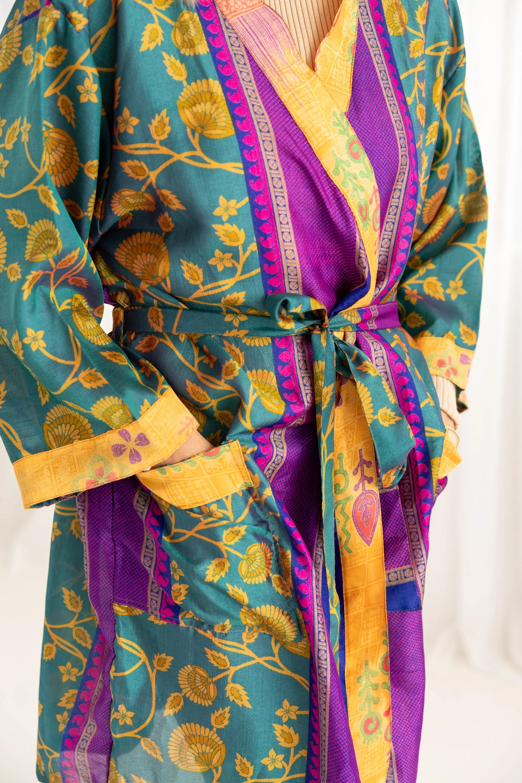 Silk Sari Kimono Knee Length