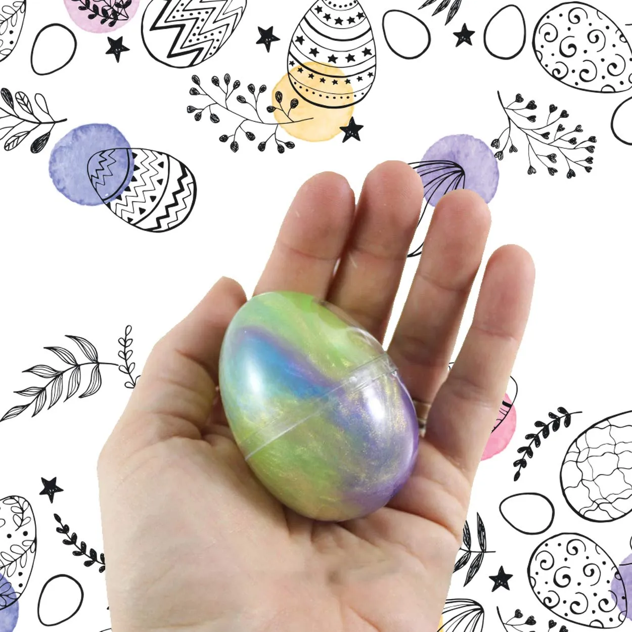 Squeeze Craft Slime Putty Easter Egg - 24 Pack, Colorful Galaxy Sludgy Gooey Fidget Kit