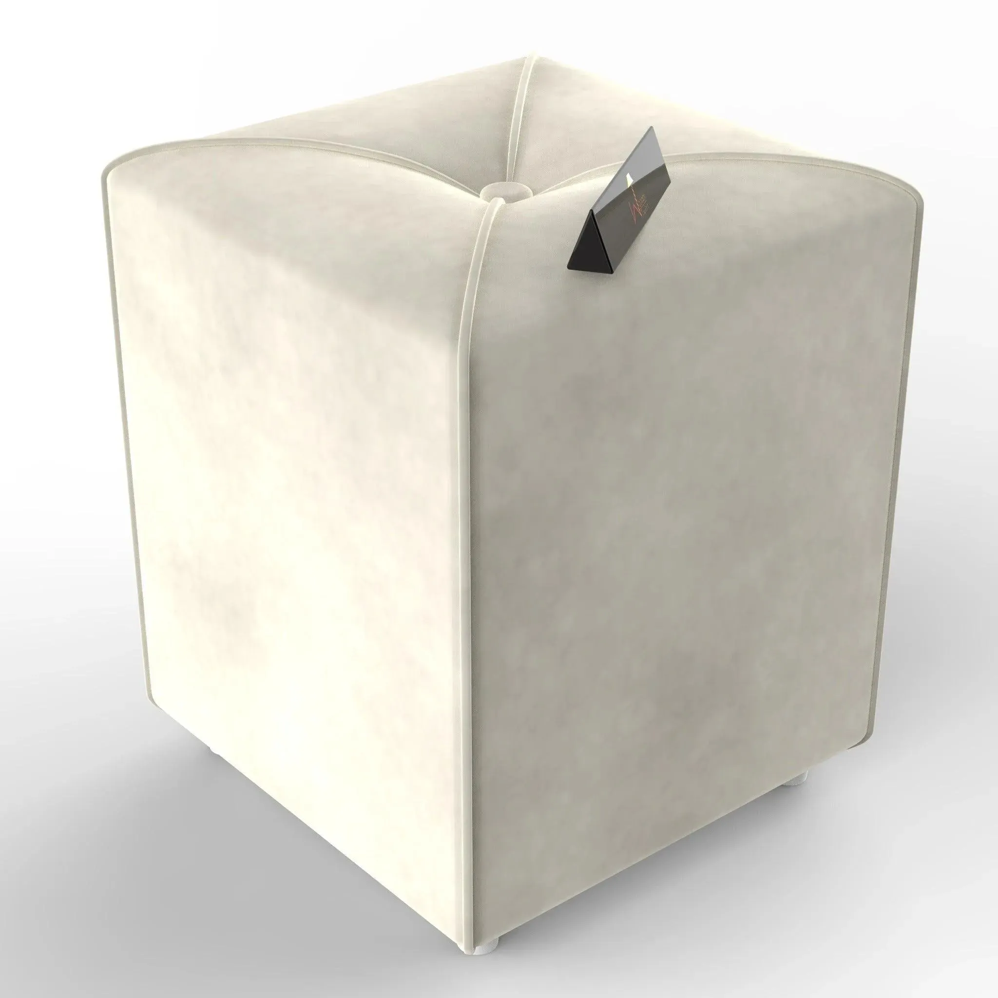 Stool for Living Room Soft Fabric Comfortable Cushion Ottoman Stool (Beige)