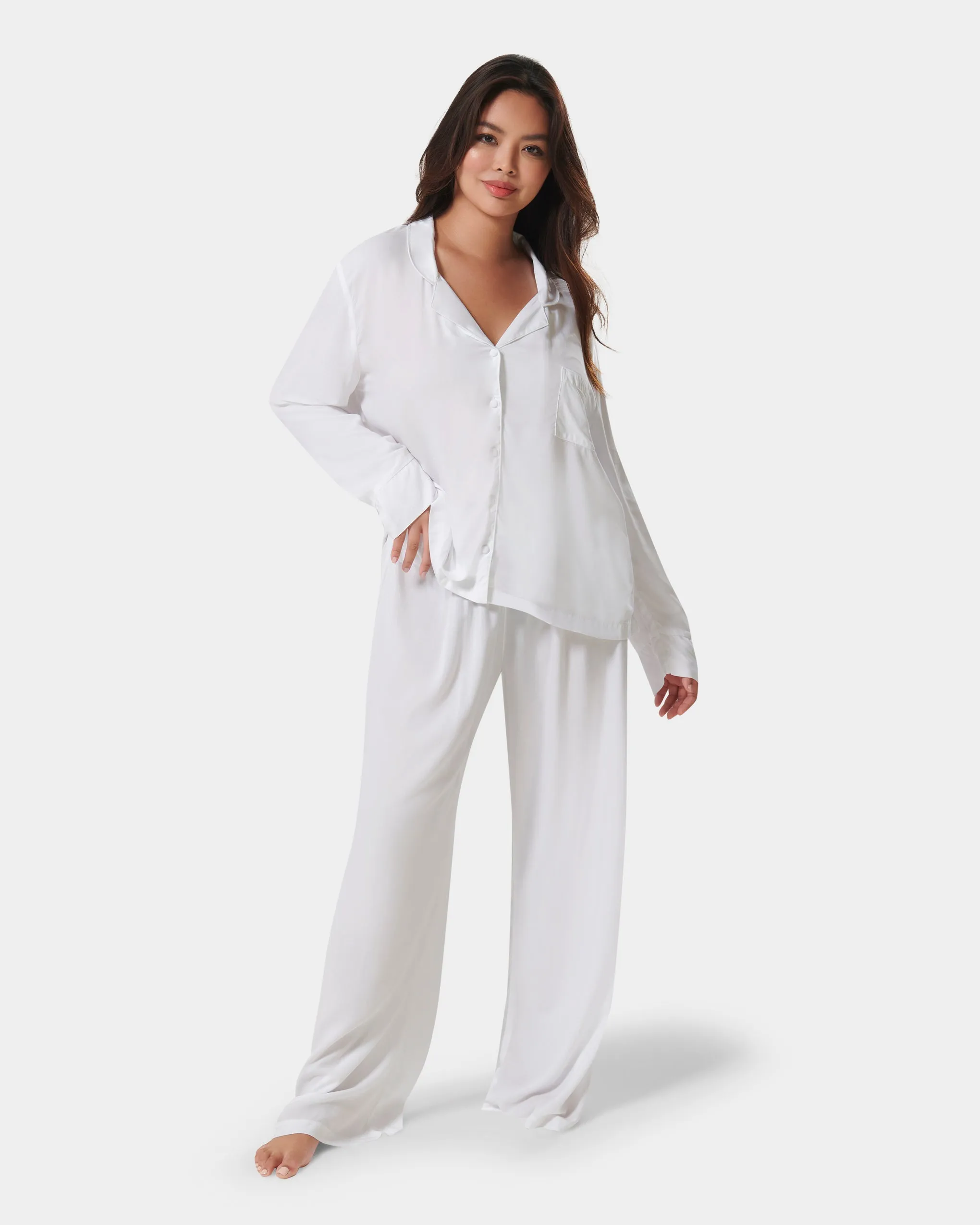 Tarcon Eco Viscose Long Pyjama Set White